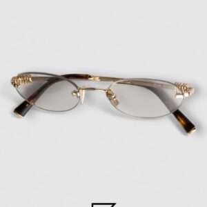 ⁦Miu Miu SMUA54s zvn101 Clear Blue Light Filter with Gold Frame⁩ - الصورة ⁦4⁩