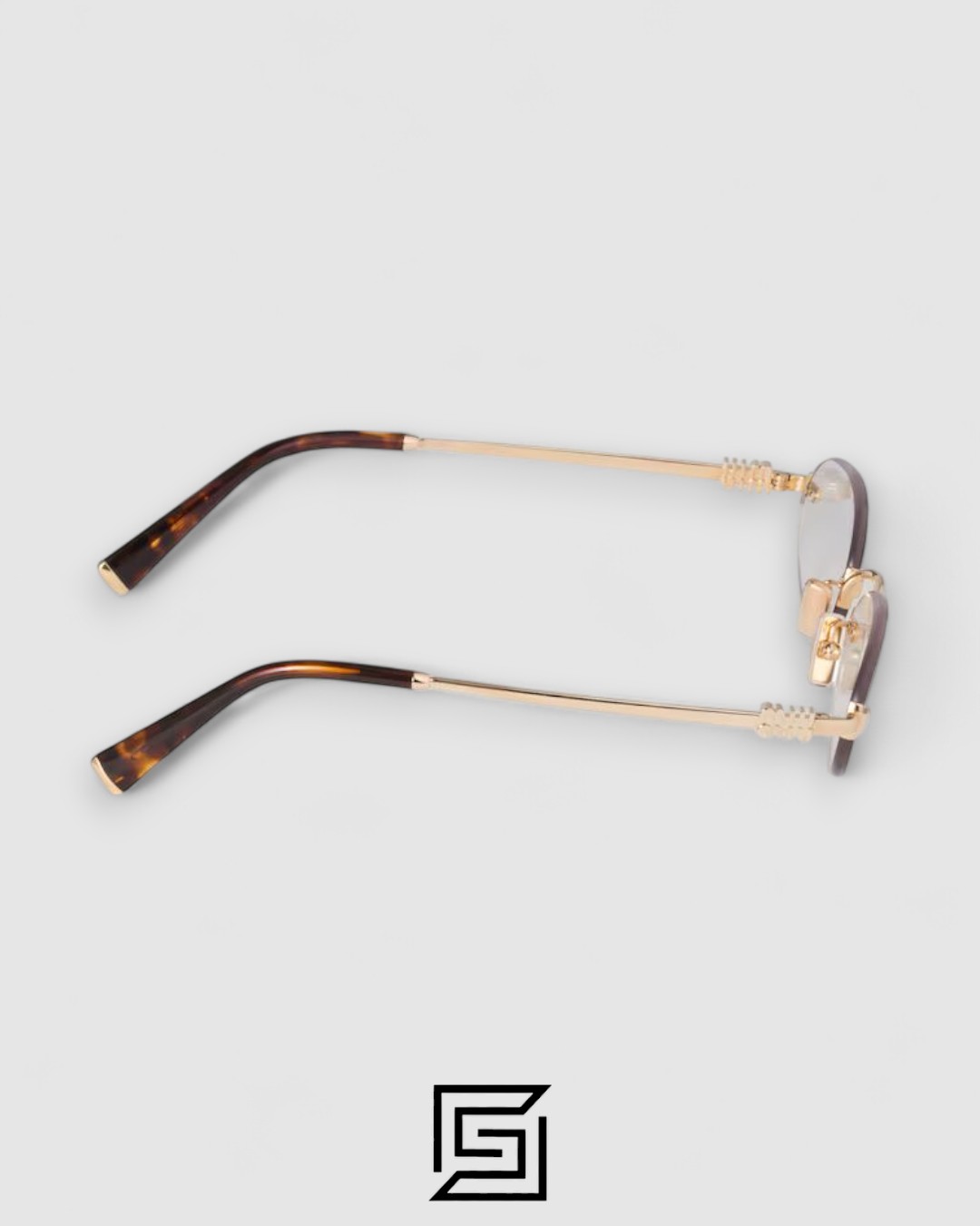 Miu Miu SMUA54 zvn101 Clear Blue Light Filter with Gold Frame - Image 5