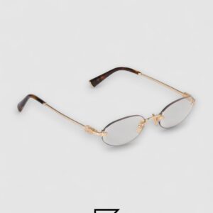 ⁦Miu Miu SMUA54s zvn101 Clear Blue Light Filter with Gold Frame⁩ - الصورة ⁦3⁩