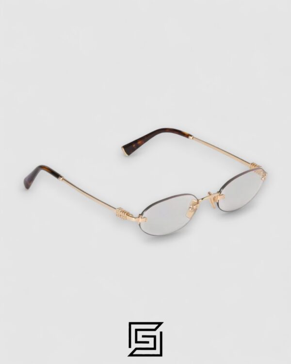 Miu Miu SMUA54s zvn101 Clear Blue Light Filter with Gold Frame