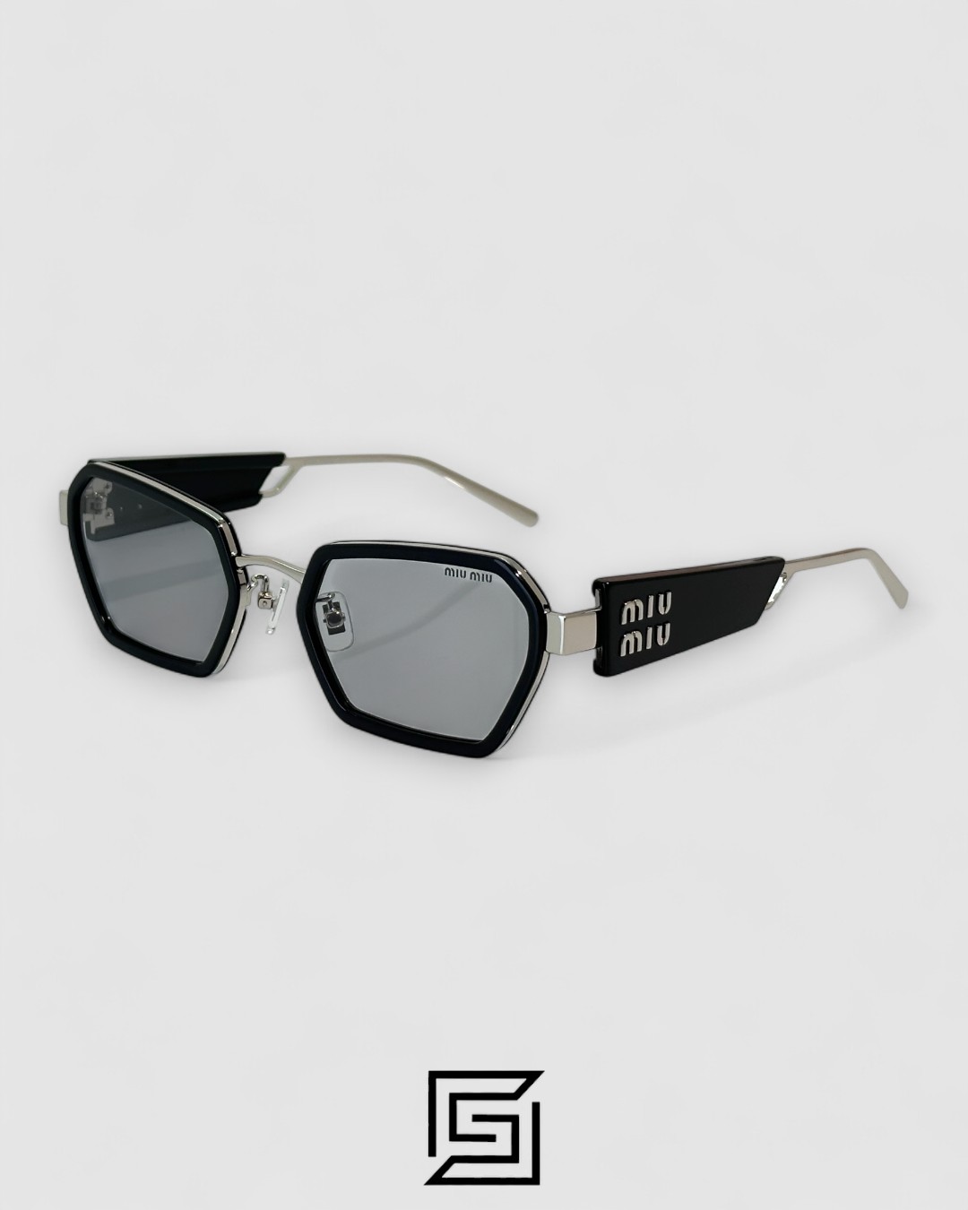 Miu Miu MU61 Light Grey Lenses and Silver Black Frame