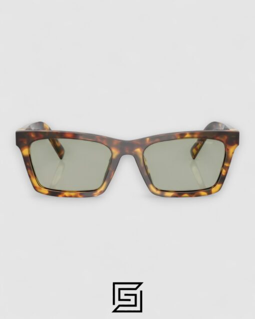 Alternative view of Miu Miu SMUA05 Light Green Lenses and Tiger Brown Frame