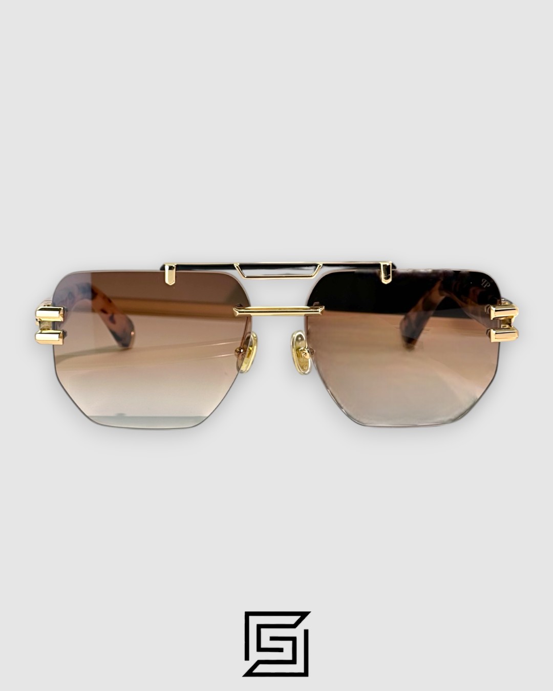 ⁦PHILIP PELEN Star Light VPP087M Brown Lenses Gold Frame⁩ - الصورة ⁦1⁩