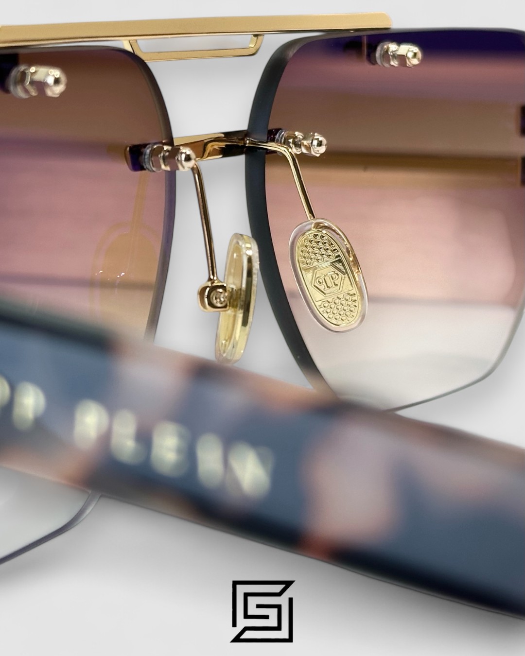 ⁦PHILIP PELEN Star Light VPP087M Brown Lenses Gold Frame⁩ - الصورة ⁦6⁩