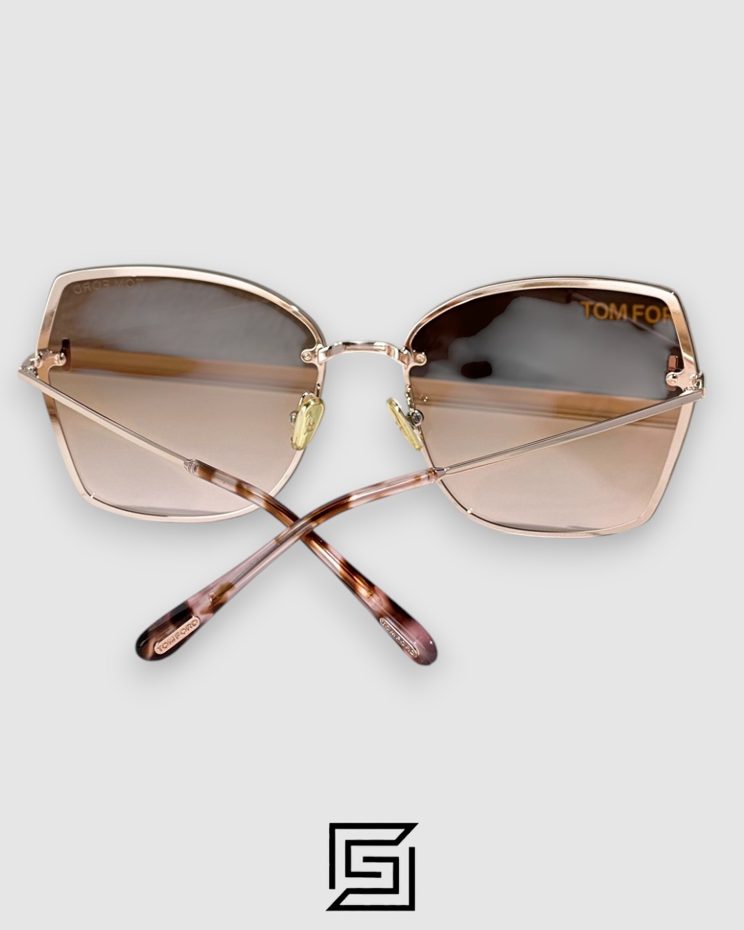 Tom Ford FT1107 Brown Mirror Lenses and Gold Frame - Image 3