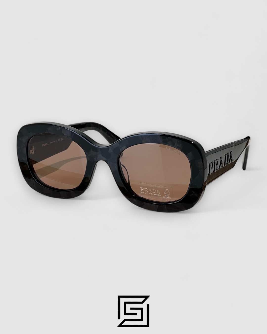 Prada PRA 13S Brown Lenses Marble Grey Frame - Image 1