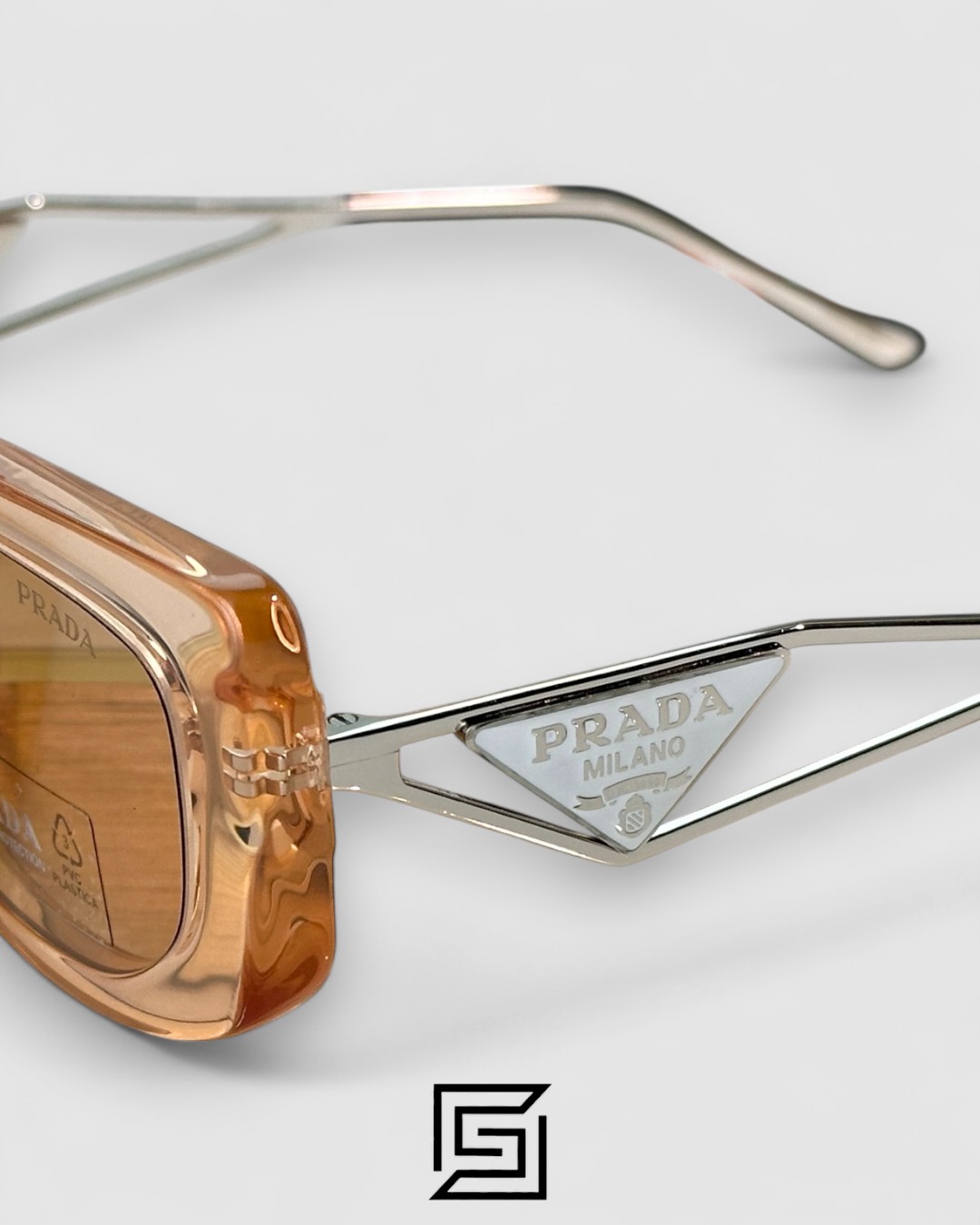 Prada SPR 14Y Clear Brown Light Filter Lenses Salmon Frame - Image 6