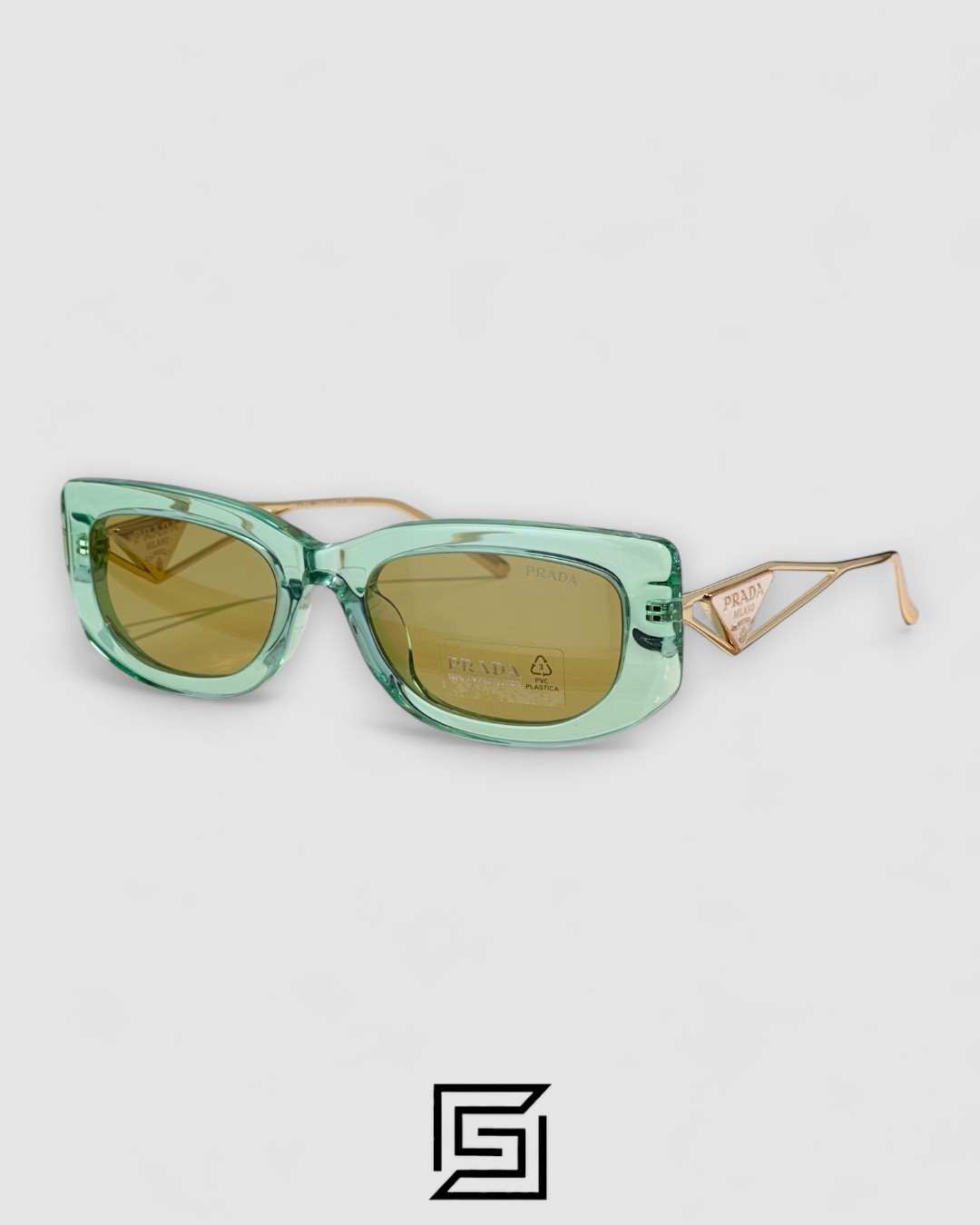 Prada SPR 14Y Clear Olive Light Filter Lenses Green Frame - Image 1