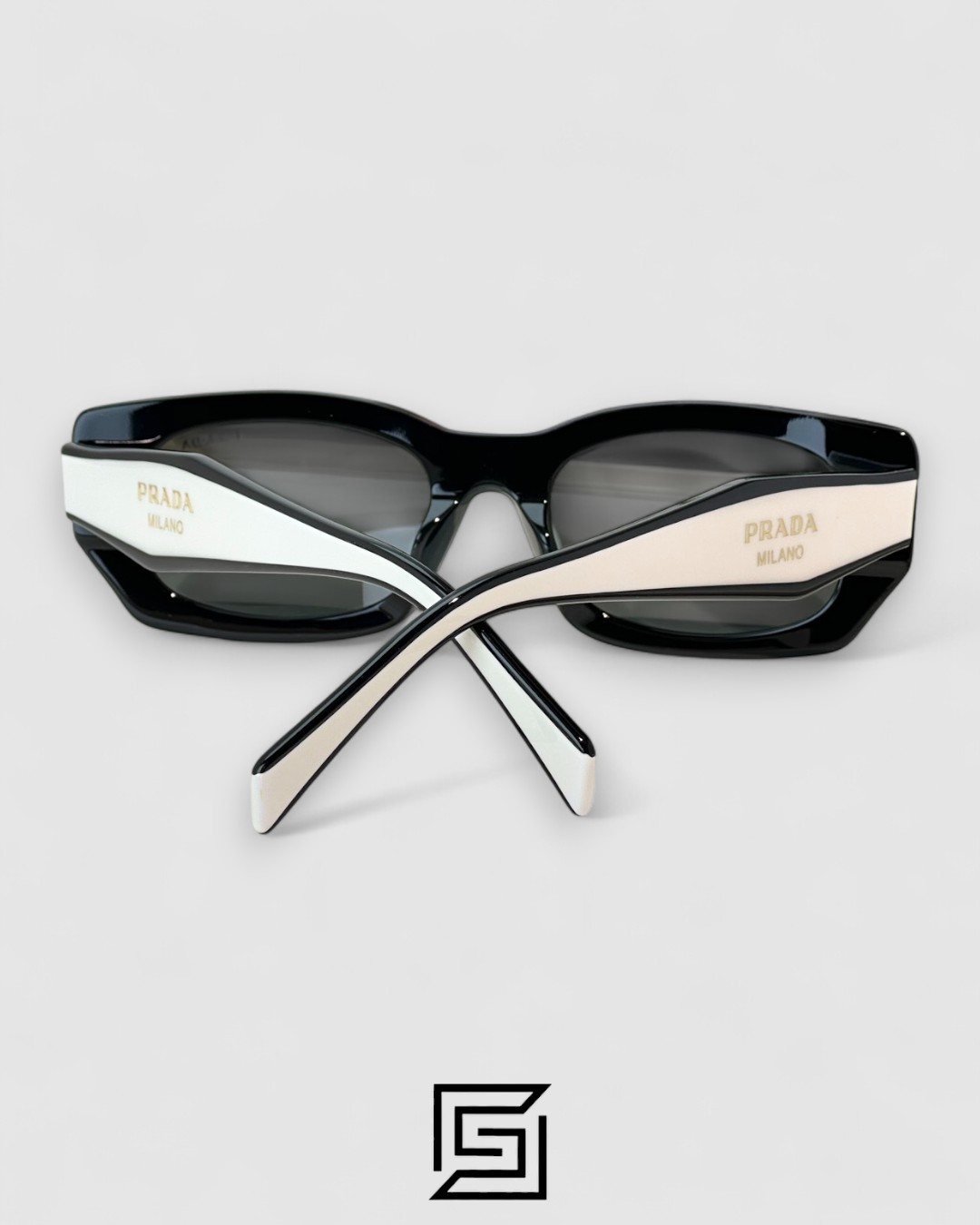 Prada PRB05 Black Lenses Black Frame White Arm - Image 4