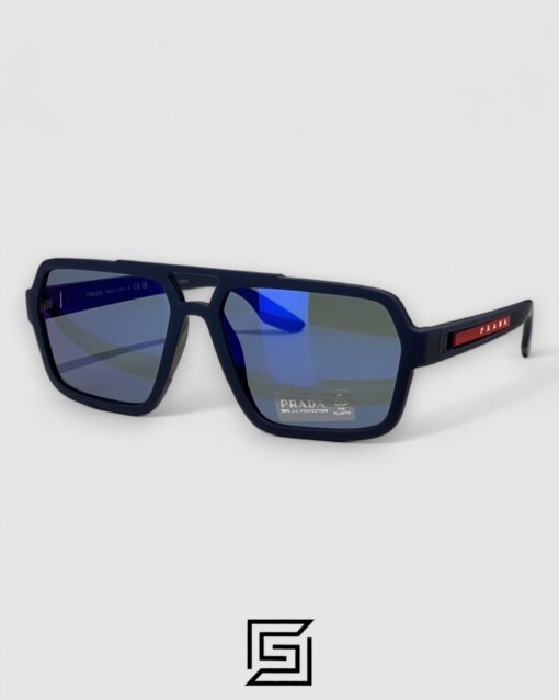 Prada SPS 01X Blue Mirror Lenses Blue Frame