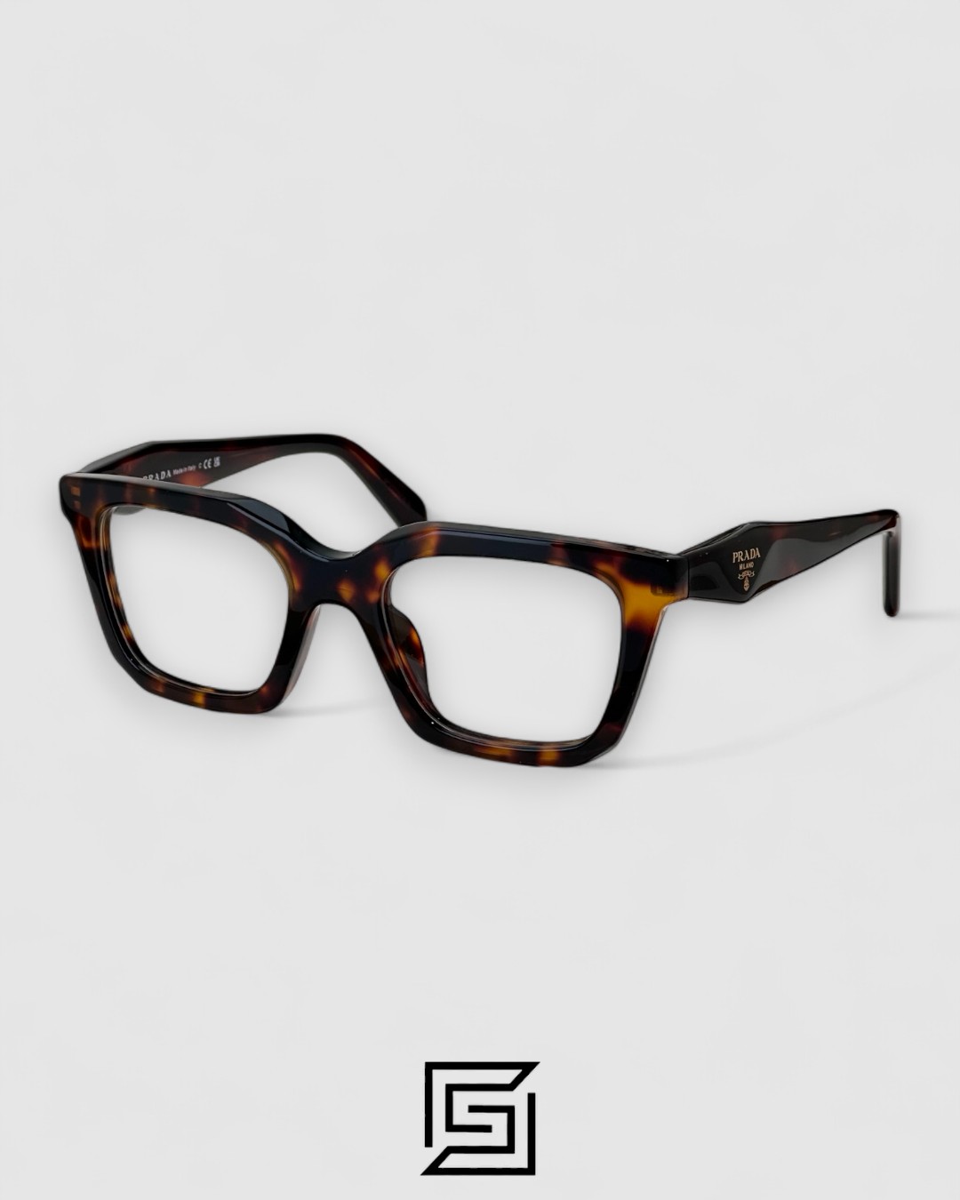 Prada VPR C08 Tiger Brown Acetate Full-Rim Luxury Optical Frame - Image 3