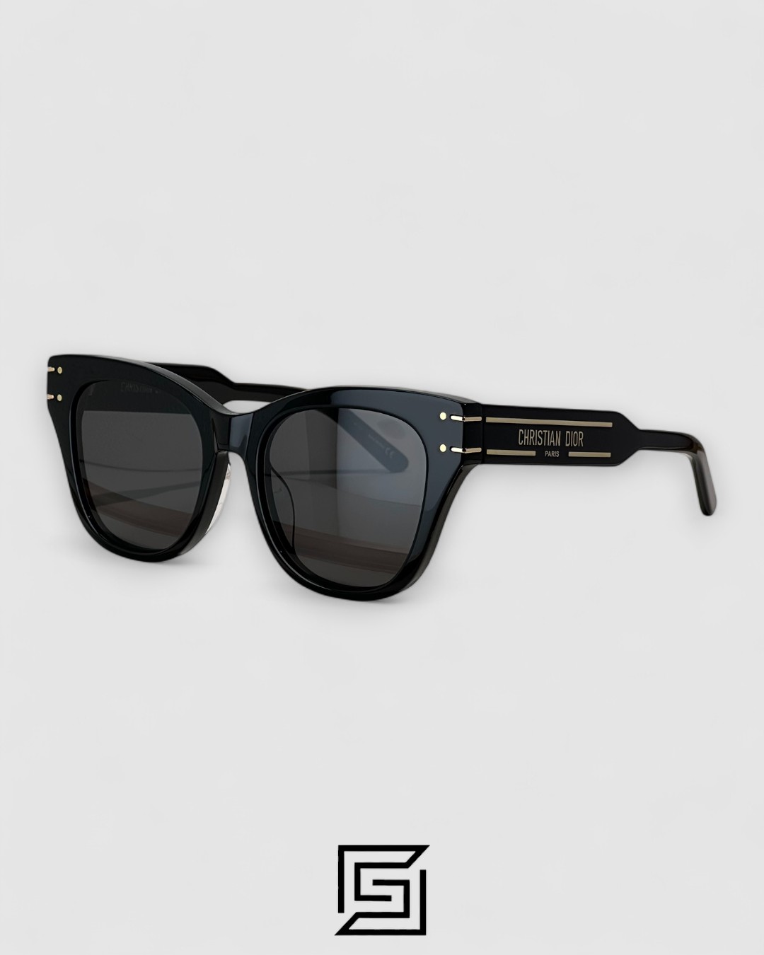 ⁦Dior Signature B4U Black Leanses Black Frame Gold Logo⁩ - الصورة ⁦1⁩