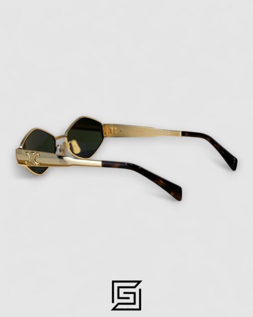 Alternative view of CELINE CL40254U Olive Lenses Gold Frame