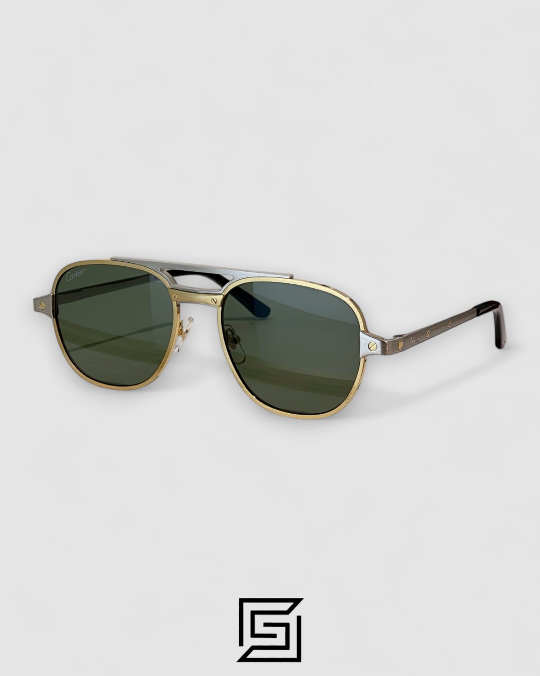⁦Cartier CT0477S Olive Lenses Half Gold Frame⁩ - الصورة ⁦1⁩