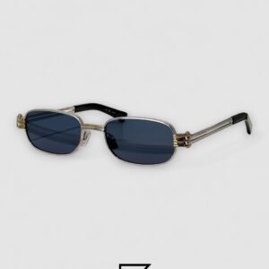 Bottega Veneta BV1381S Dark Blue Lenses Half Gold Frame - Image 1