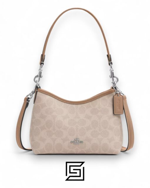 Coach Laurel Small Shoulder Bag In Signature Canvas CBH15 C2591 Khaki