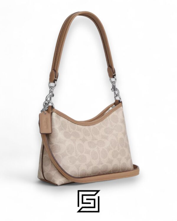 Coach Laurel Small Shoulder Bag In Signature Canvas CBH15 C2591 Khaki
