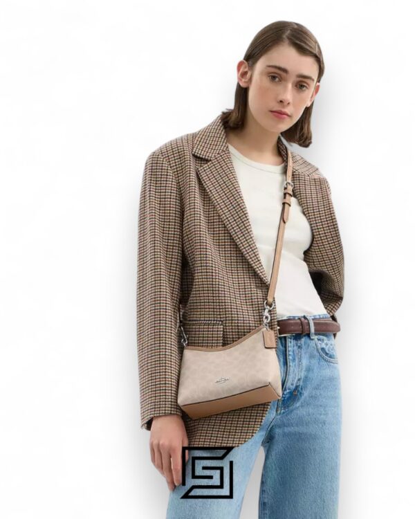 Coach Laurel Small Shoulder Bag In Signature Canvas CBH15 C2591 Khaki
