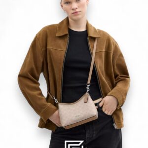 Coach Laurel Small Shoulder Bag In Signature Canvas CBH15 C2591 Khaki - Image 5