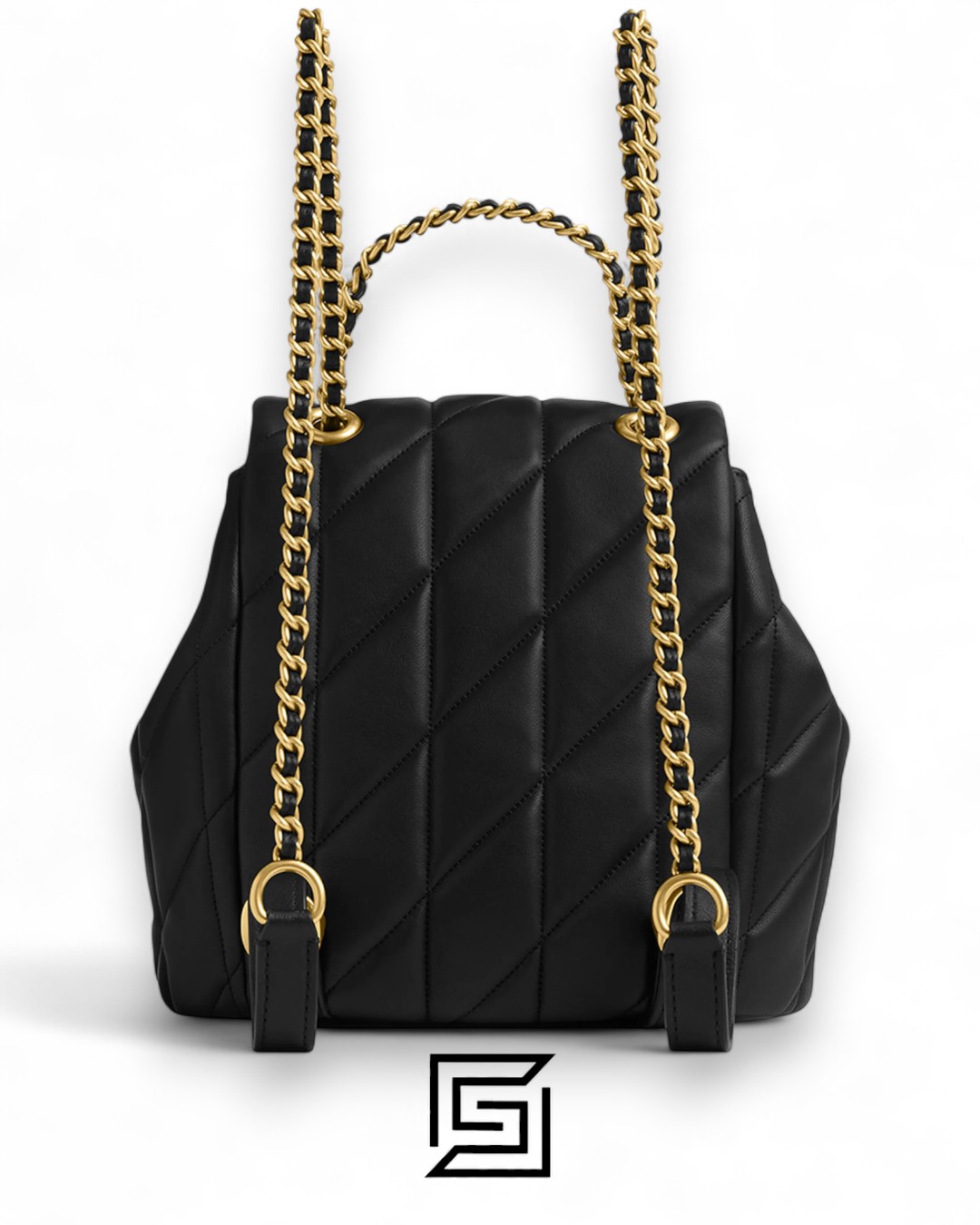 ⁦Coach Tabby Backpack With Quilting CU076 Black⁩ - الصورة ⁦2⁩