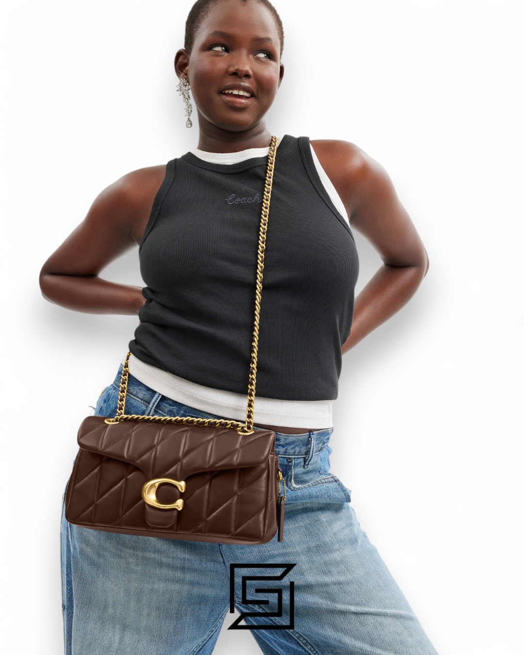 Coach Tabby Shoulder Bag 26 With Pillow Quilting Brown Gold – Style No. CP150 - Image 4