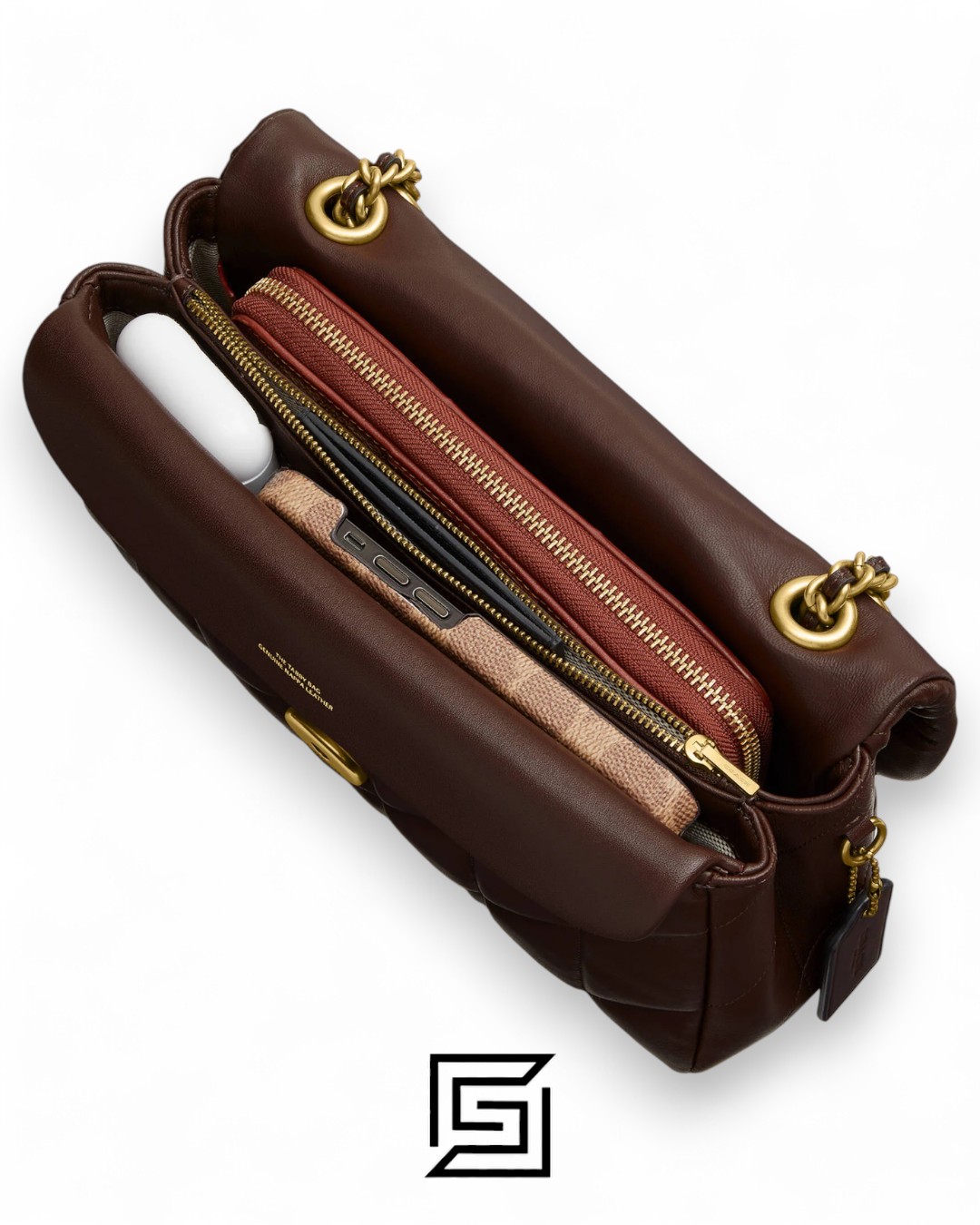 Coach Tabby Shoulder Bag 26 With Pillow Quilting Brown Gold – Style No. CP150 - Image 3