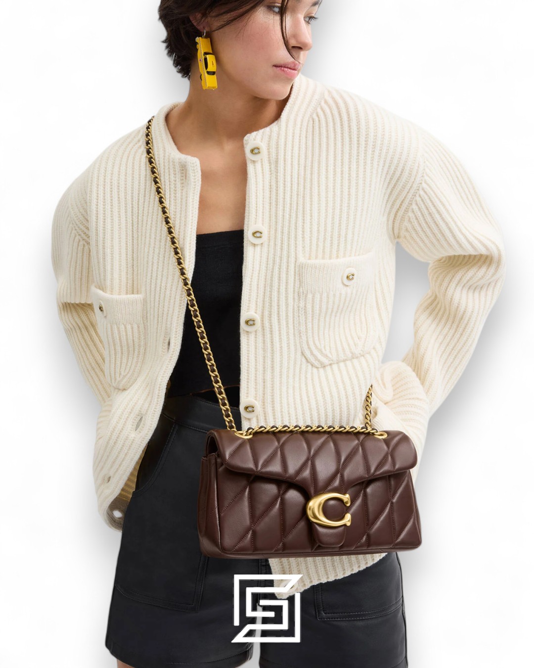 Coach Tabby Shoulder Bag 26 With Pillow Quilting Brown Gold – Style No. CP150 - Image 6