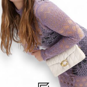Coach Tabby Shoulder Bag 26 With Pillow Quilting White Gold – Style No. CP150 - Image 5