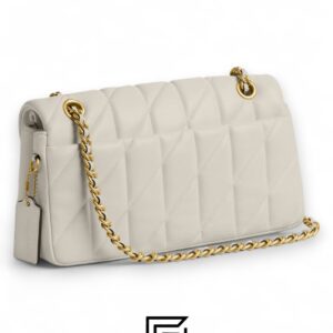 Coach Tabby Shoulder Bag 26 With Pillow Quilting White Gold – Style No. CP150 - Image 3
