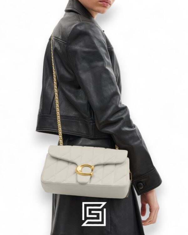 Coach Tabby Shoulder Bag 26 With Pillow Quilting White Gold – Style No. CP150