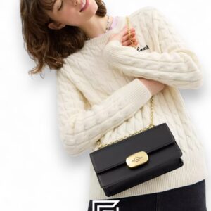 Coach Eliza Flap Crossbody Bag In Black – Style No. CR529 CP008 - Image 5
