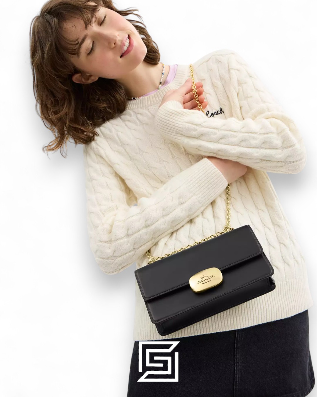 Coach Eliza Flap Crossbody Bag In Black – Style No. CR529 CP008 - Image 5