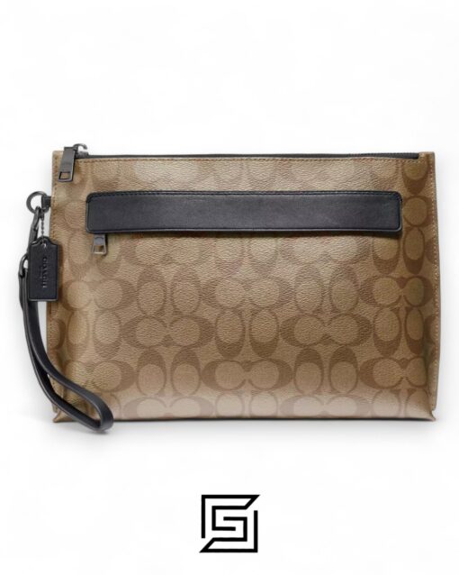 Coach Carry All Pouch In Signature Canvas Brown – Style No. F29508