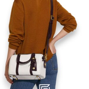 ⁦Coach Ruby Satchel 25 In Colorblock White Style No. C8530⁩ - الصورة ⁦5⁩