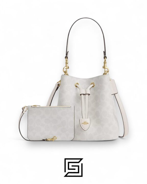 Coach Rowan Bucket Bag In Signature Canvas White – Style No. CBH07