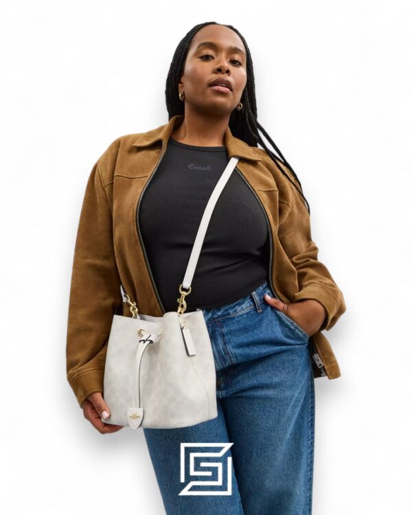 Coach Rowan Bucket Bag In Signature Canvas White – Style No. CBH07