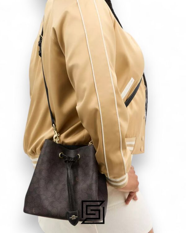 Coach Rowan Bucket Bag In Signature Canvas Dark Brown – Style No. CBH07