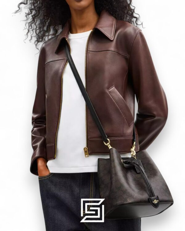 Coach Rowan Bucket Bag In Signature Canvas Dark Brown – Style No. CBH07