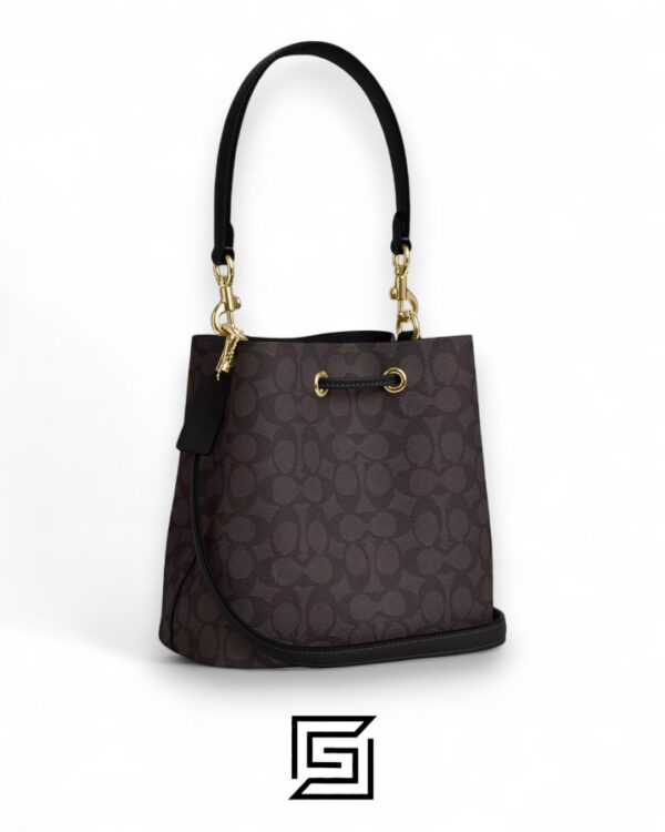 Coach Rowan Bucket Bag In Signature Canvas Dark Brown – Style No. CBH07