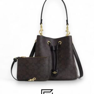 Coach Rowan Bucket Bag In Signature Canvas Dark Brown – Style No. CBH07 - Image 1