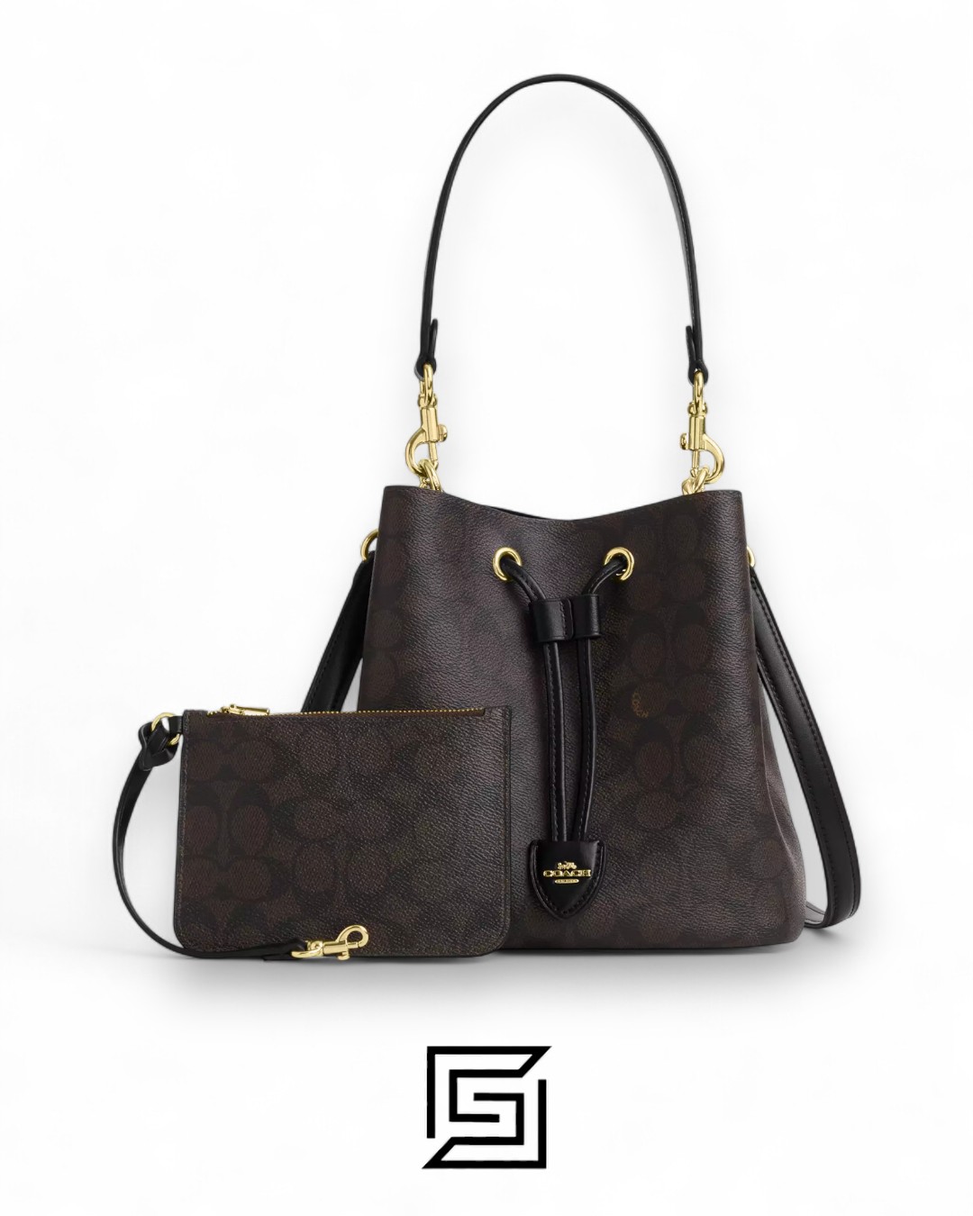 Coach Rowan Bucket Bag In Signature Canvas Dark Brown – Style No. CBH07 - Image 1