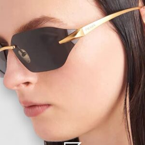 Prada SPR A55 Olive Lenses Gold Frame - Image 10