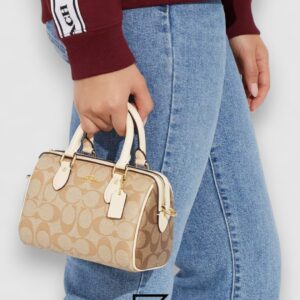 Coach Mini Rowan Satchel In Blocked Signature Canvas – Style No. Ch160 - Image 3