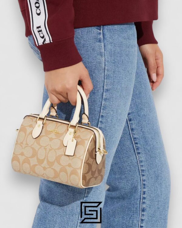 Coach Mini Rowan Satchel In Blocked Signature Canvas – Style No. Ch160