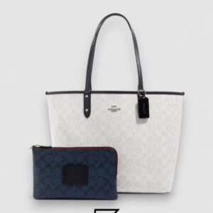 Coach Reversible City Tote In Blocked Signature Canvas  – Style No. 91381 - Image 1