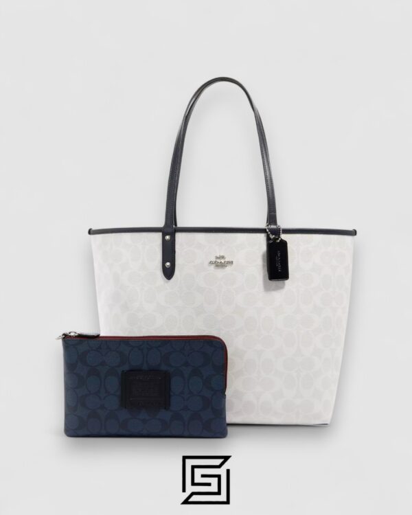 Coach Reversible City Tote In Blocked Signature Canvas – Style No. 91381