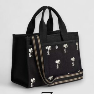Coach X Peanuts Cargo Tote Bag 26 With Snoopy Print Black – Style No. CBF70 - Image 3