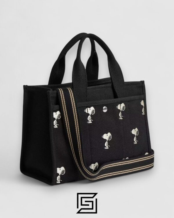 Coach X Peanuts Cargo Tote Bag 26 With Snoopy Print Black – Style No. CBF70
