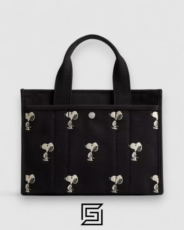 Coach X Peanuts Cargo Tote Bag 26 With Snoopy Print Black – Style No. CBF70