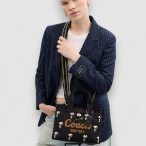 Coach X Peanuts Cargo Tote Bag 26 With Snoopy Print Black – Style No. CBF70 - Image 6